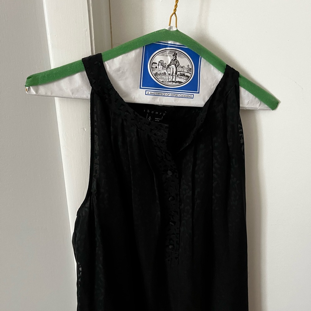 Theory Black Sleeveless Halter Blouse